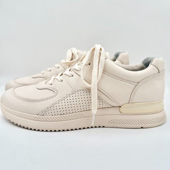 Everlane Cream Leather Court Sneakers Men 9.5 Women 11.5 Low Top Casual Shoes - Picture 4 of 14